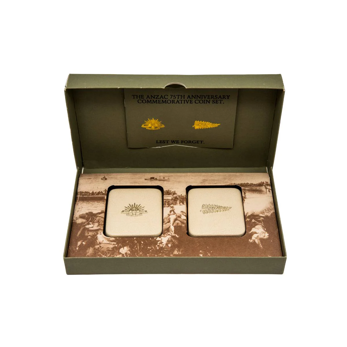 Australia ANZAC 75th Anniversary 1990 $5 Aluminium-Bronze 2-Coin Proof Set - Image 3