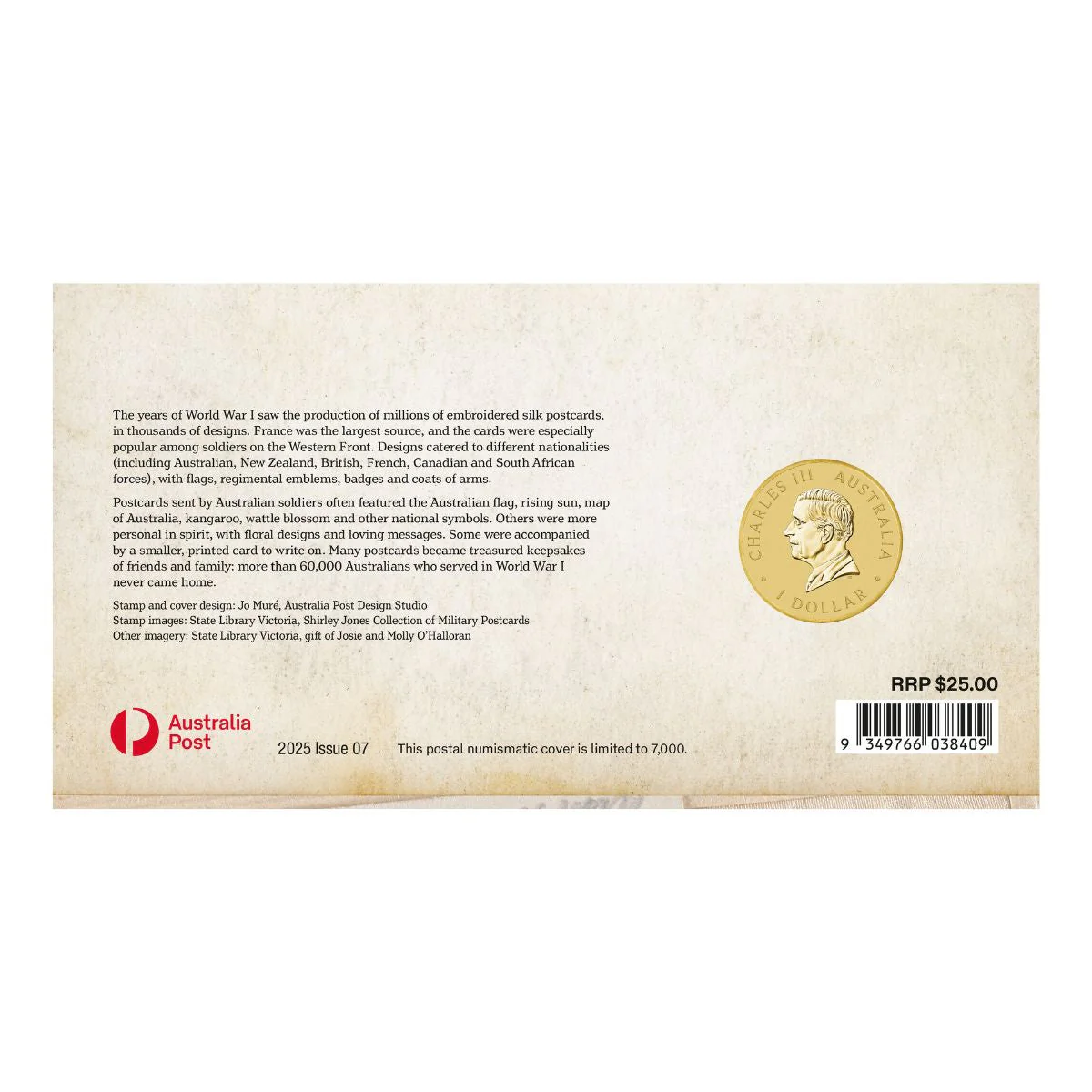 ANZAC Day 2025 $1 Stamp & Coin Cover - Image 7