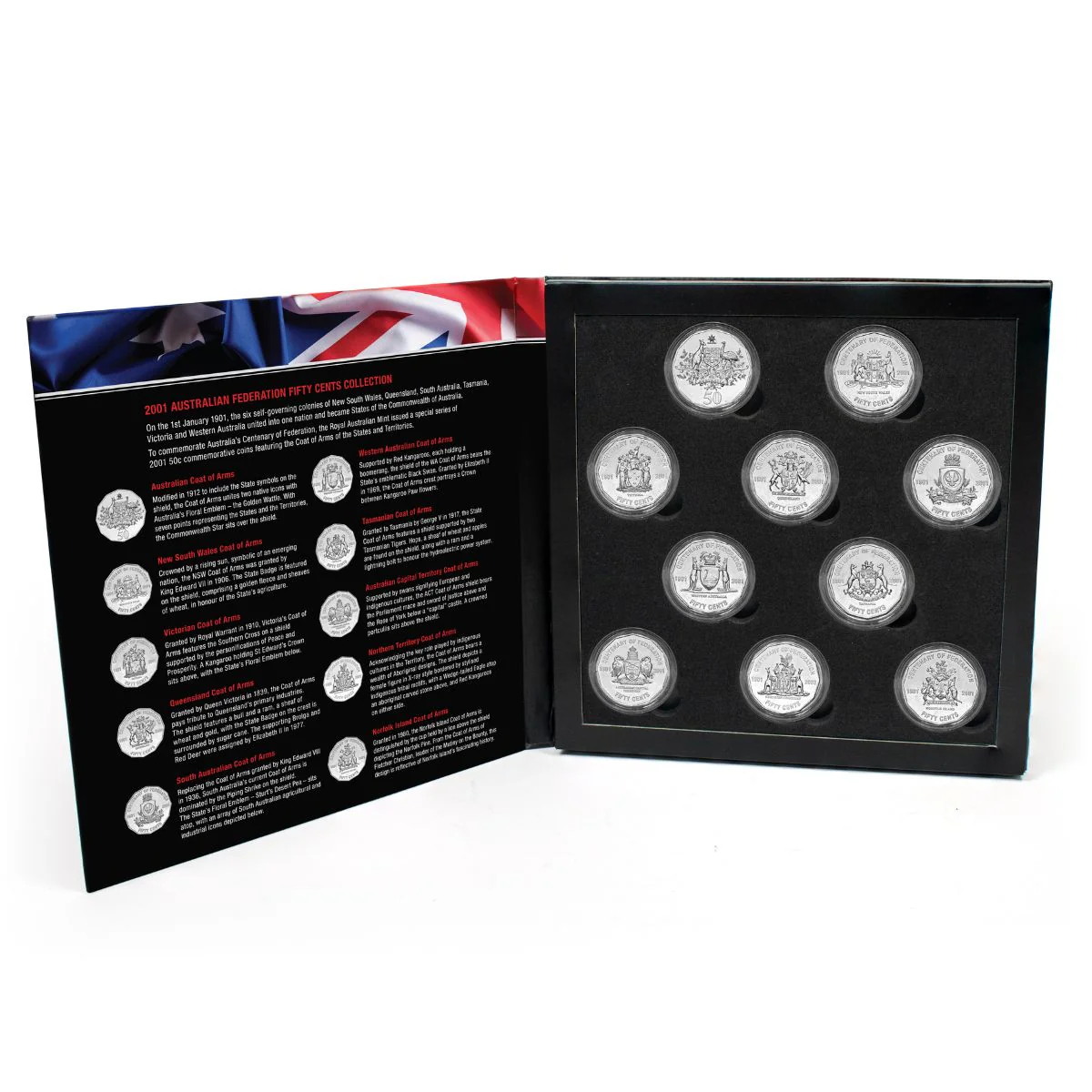 Australia Federation Centenary 2001 20c & 50c States & Territories Uncirculated 19-Coin Portfolio - Image 11