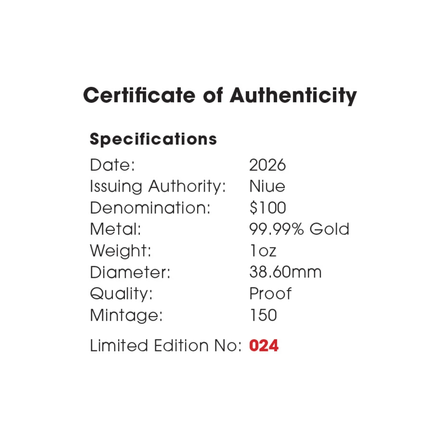 Deadly & Dangerous 2026 $100 Giant Centipede 1oz Gold Proof Coin - Image 4