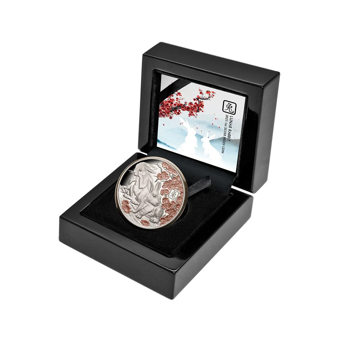 Lunar Rabbit 2023 $5 Rose-Gold Plated 1oz Silver Proof Coin - Image 3