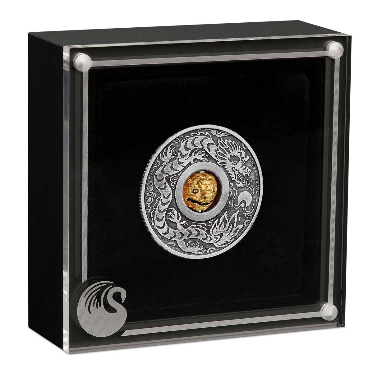 Year of the Dragon 2024 $1 Rotating Charm 1oz Silver Antique Coin - Image 4
